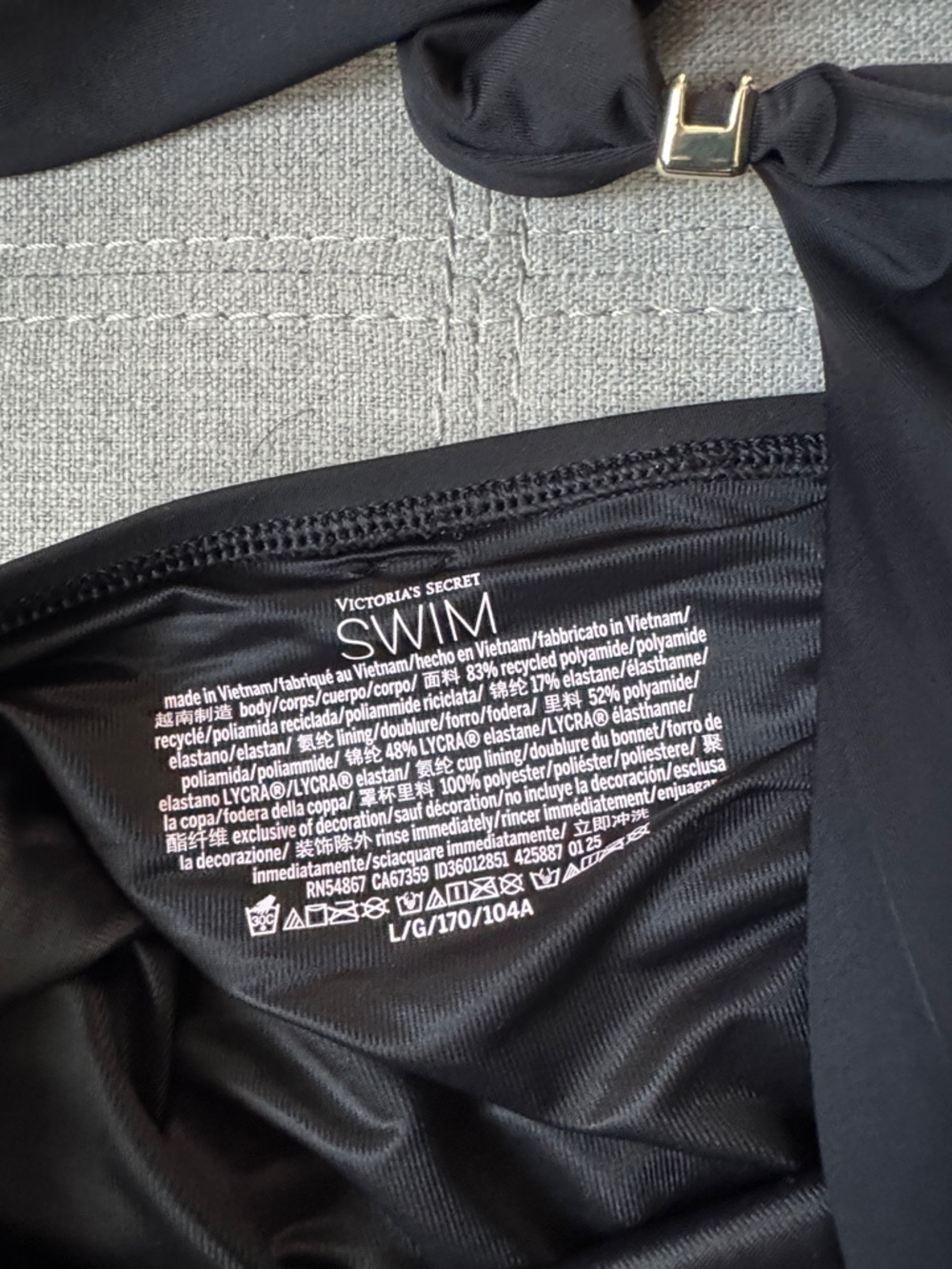 NWT Victoria's Secret Marita Forever Black One-Piece Swimsuit SzL - Picture 7 of 11